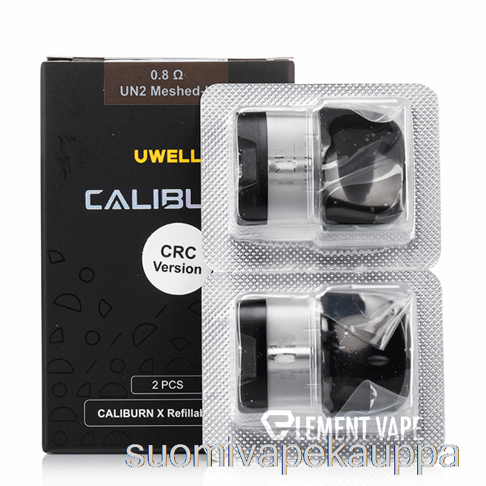 Vape Netistä Uwell Caliburn X Vaihtokotelot 3ml Pod + 0,8ohm Kela